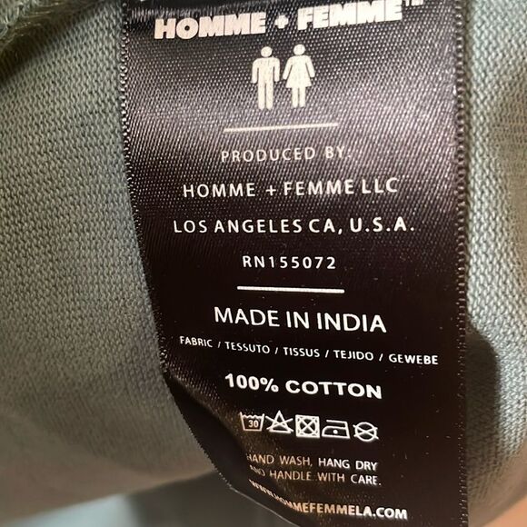 Homme + Femme Beverly Hills Teal & Ivory T-Shirt NWOT Size M - Picture 3 of 5